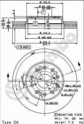 BREMBO 09.9178.10 Brzdový...