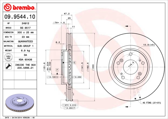 BREMBO 09.9544.10 PRIME...