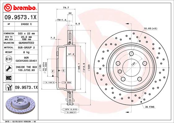 BREMBO 09.9573.1X Brzdový...