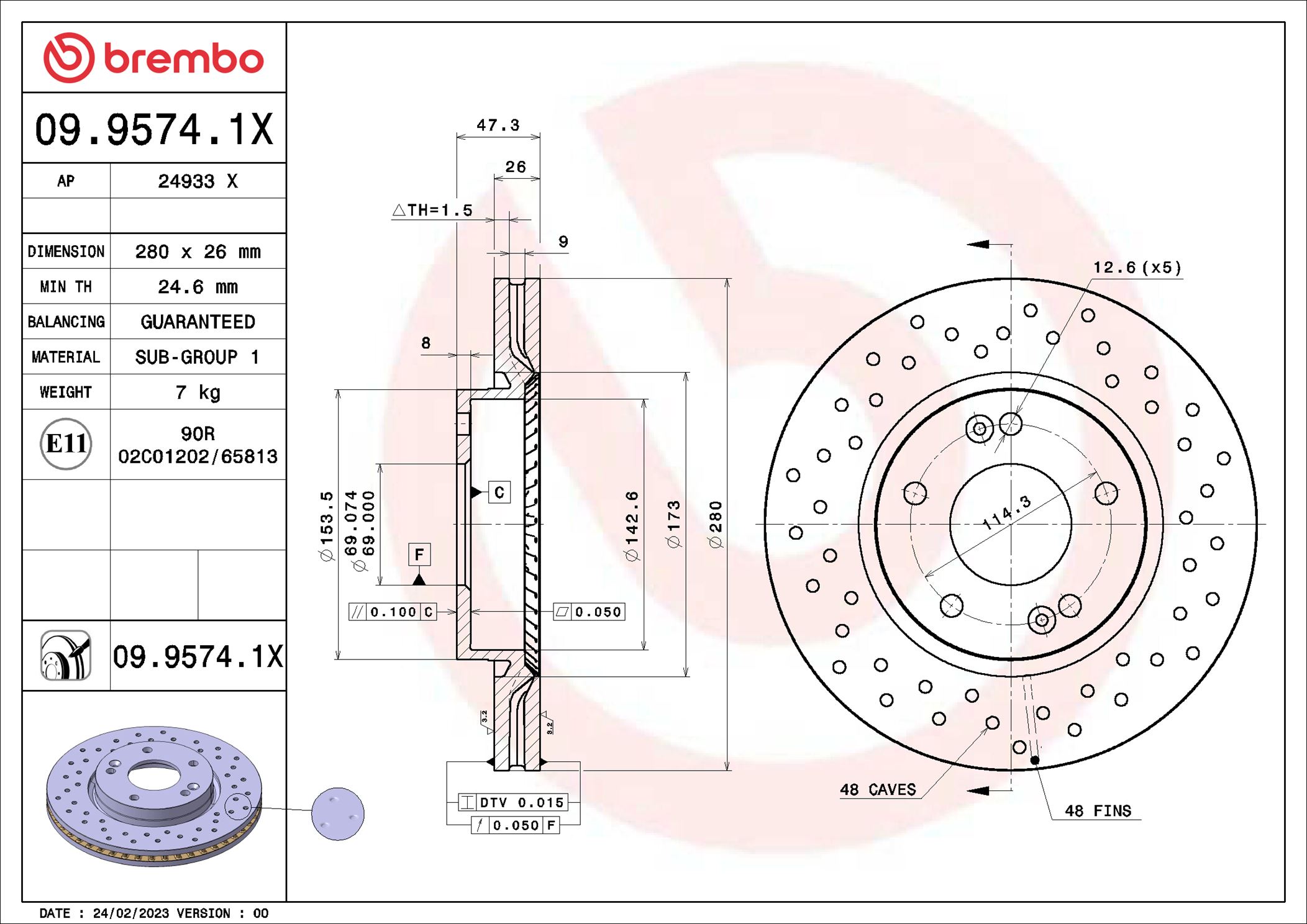 BREMBO 09.9574.1X XTRA LINE...
