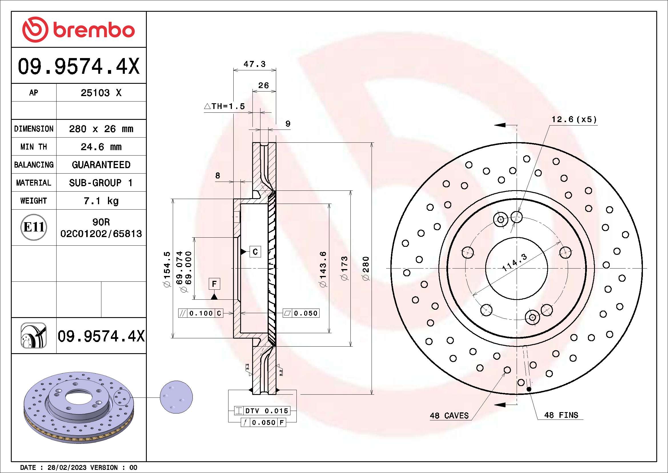 BREMBO 09.9574.4X XTRA LINE...