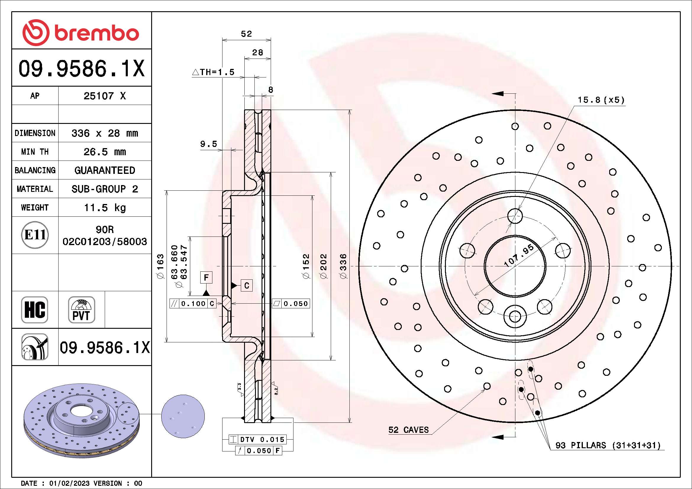 BREMBO 09.9586.1X XTRA LINE...