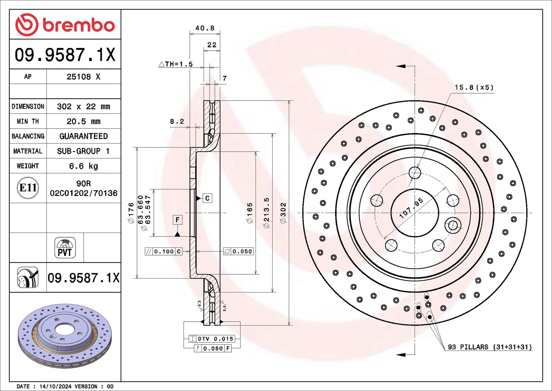 BREMBO 09.9587.1X XTRA LINE...