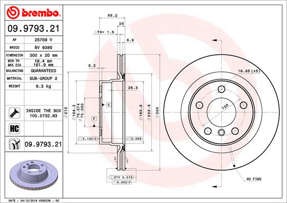 BREMBO 09.9793.21 Brzdový...