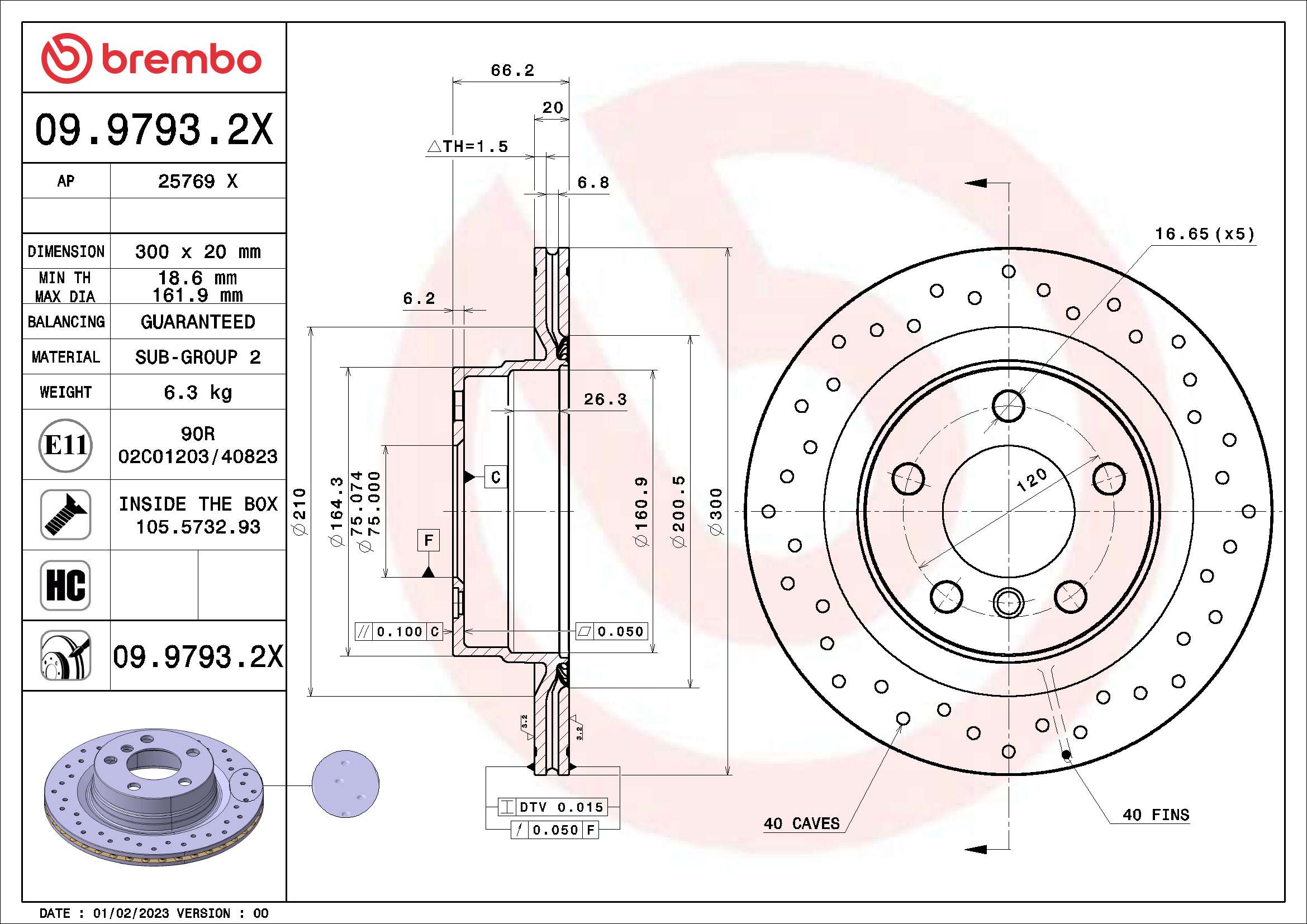 BREMBO 09.9793.2X XTRA LINE...