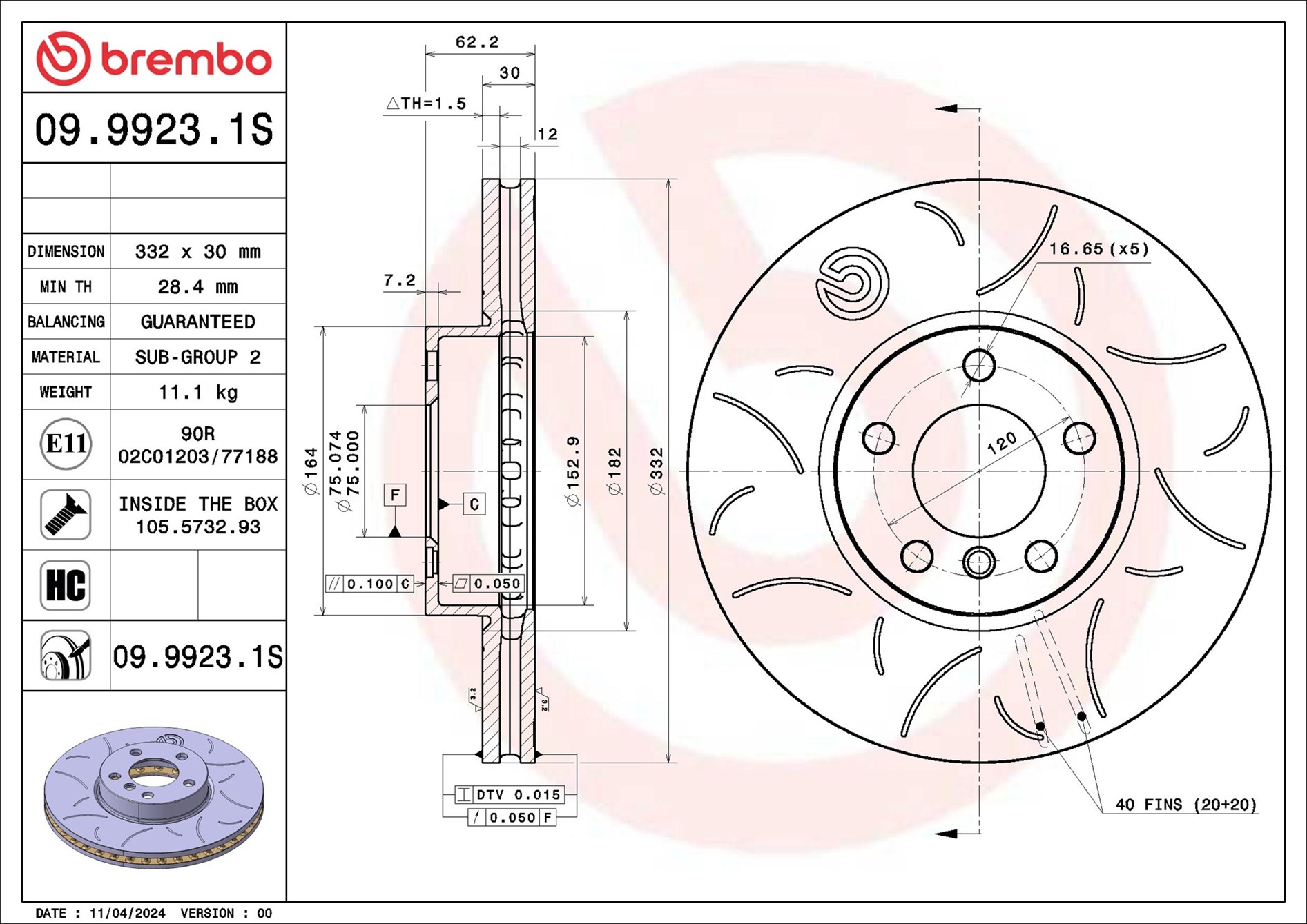 BREMBO 09.9923.1S Brake...