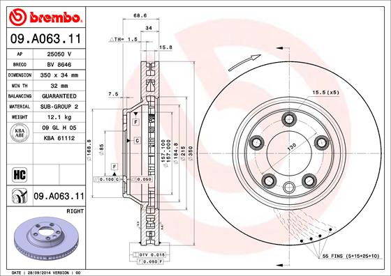 BREMBO 09.A063.11 Bremsscheibe