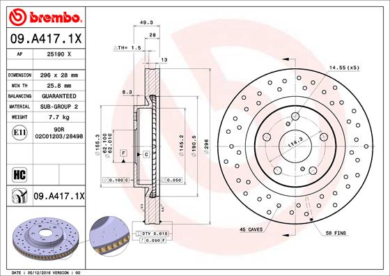 BREMBO 09.A417.1X Brzdový...