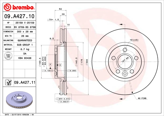 BREMBO 09.A427.11 PRIME...