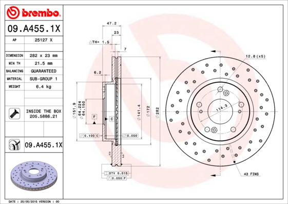 BREMBO 09.A455.1X Brzdový...