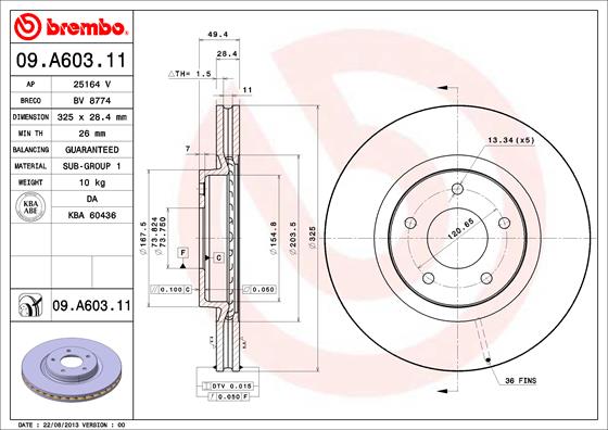 BREMBO 09.A603.11 Brzdový...