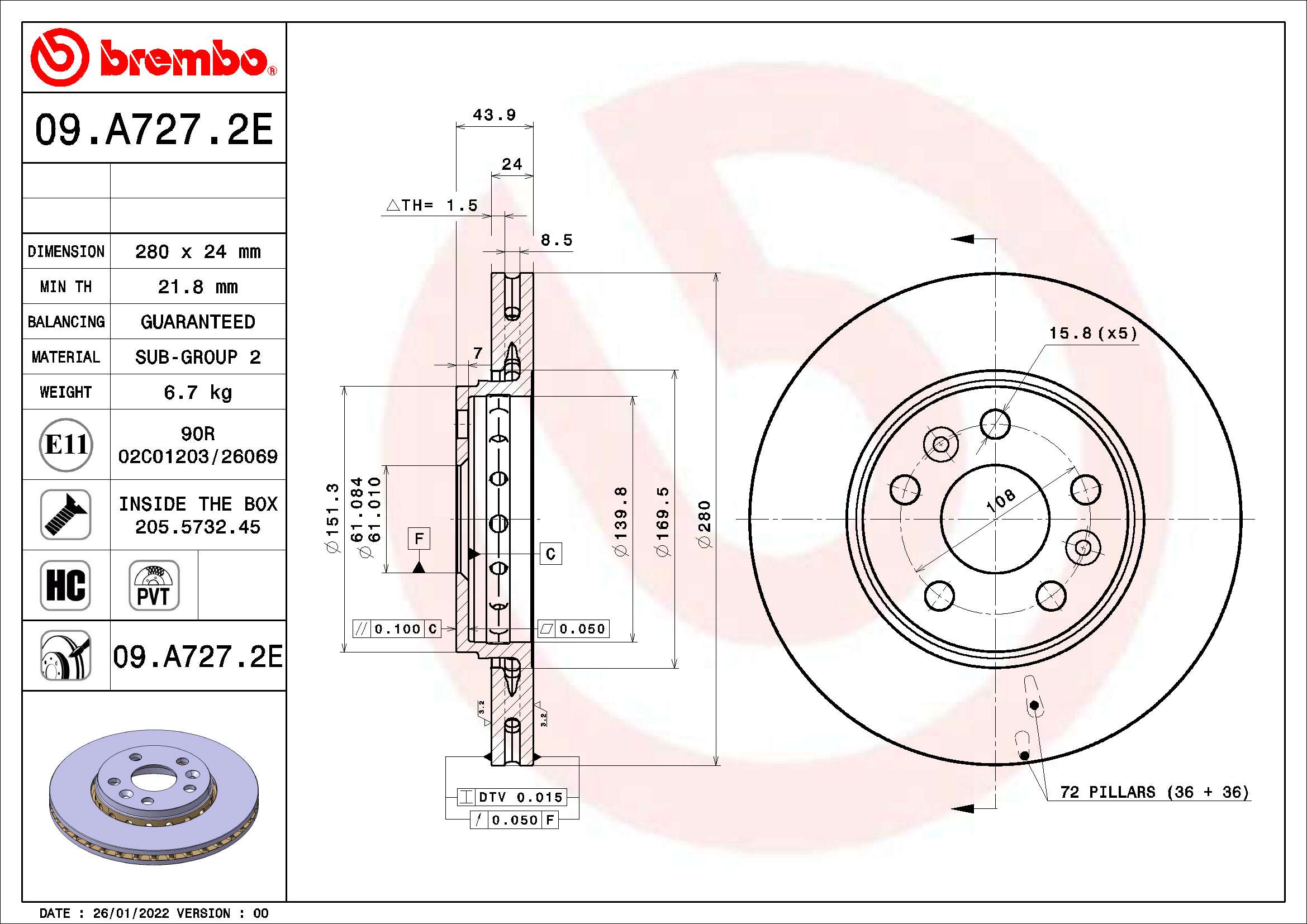 BREMBO KT 08 033 Kit freno,...