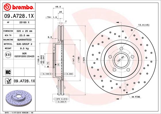 BREMBO 09.A728.1X Brzdový...