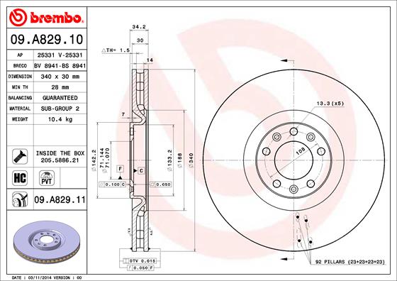 BREMBO 09.A829.11 PRIME...