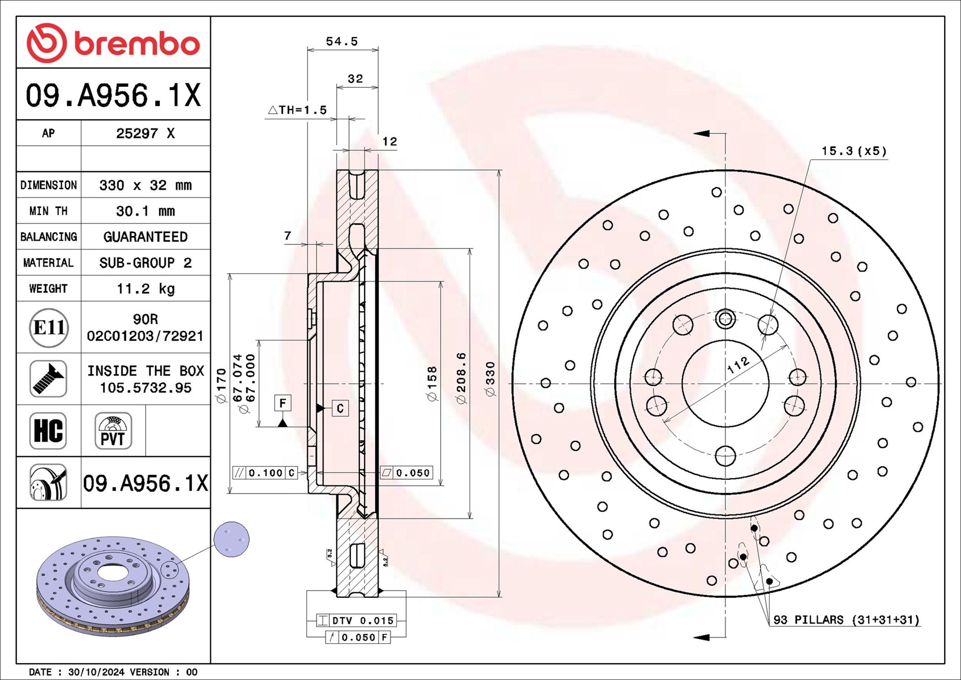 BREMBO 09.A956.1X XTRA LINE...