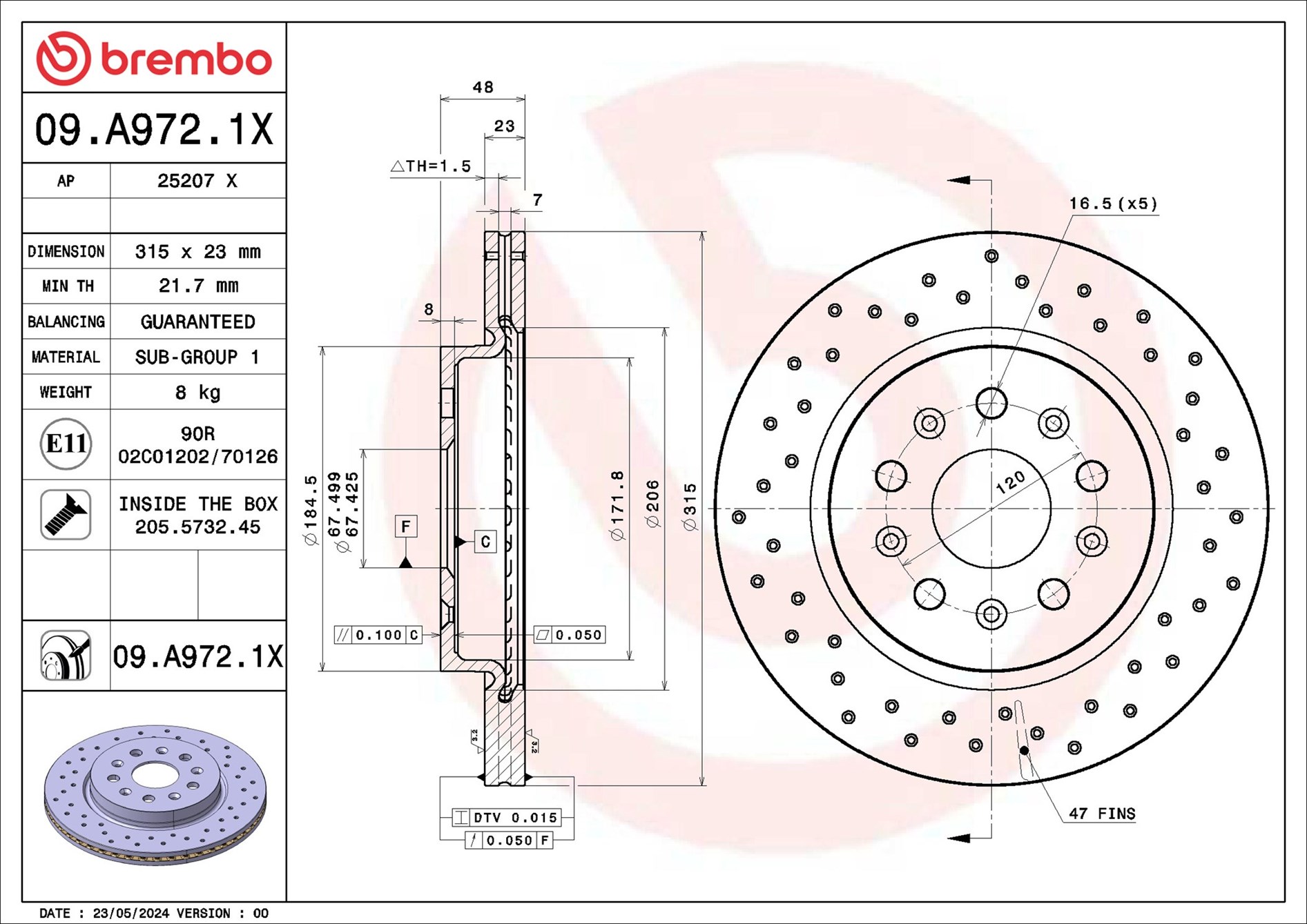 BREMBO 09.A972.1X XTRA LINE...
