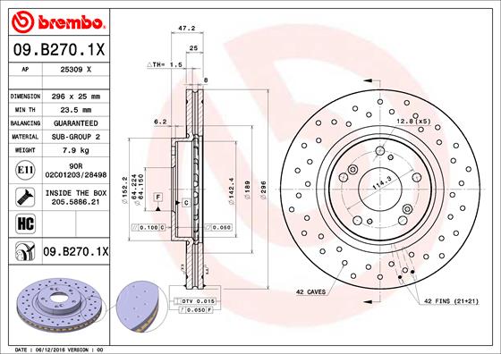 BREMBO 09.B270.1X Brzdový...