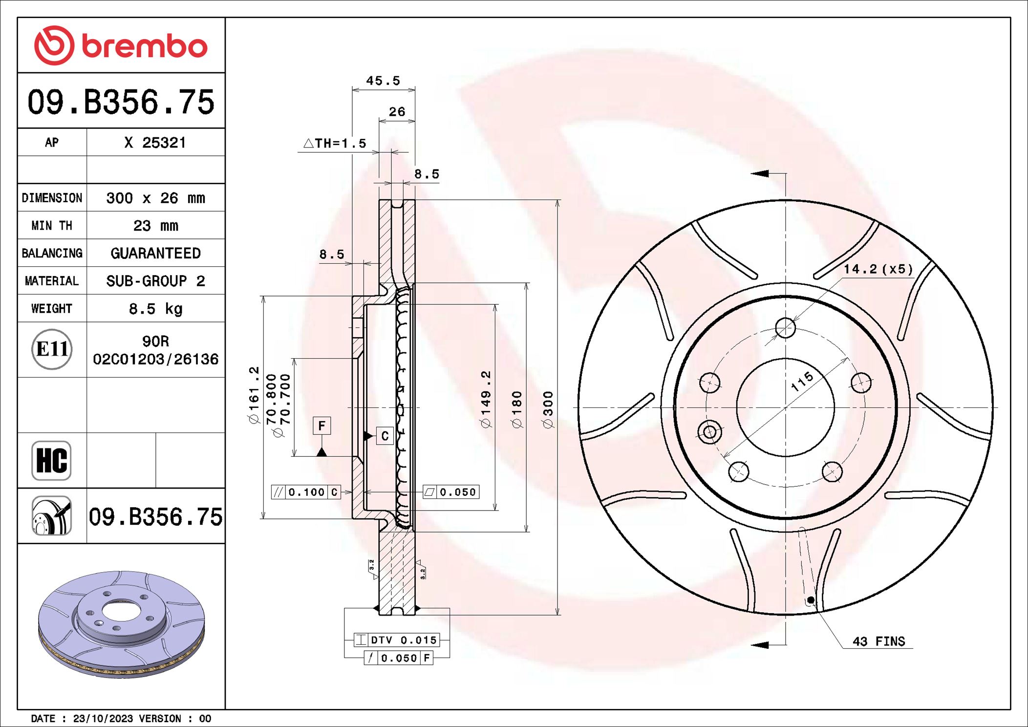BREMBO 09.B356.75 XTRA LINE...