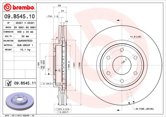 BREMBO 09.B545.11 PRIME...