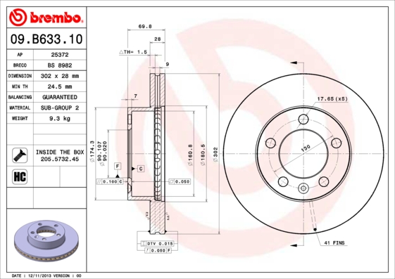 BREMBO 09.B633.10 Brzdový...