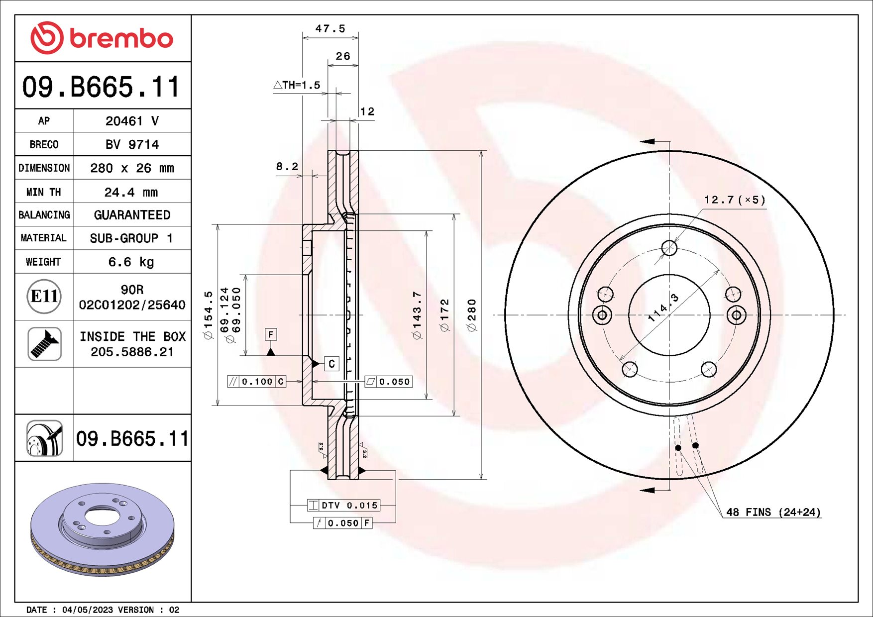 BREMBO 09.B665.11 PRIME...