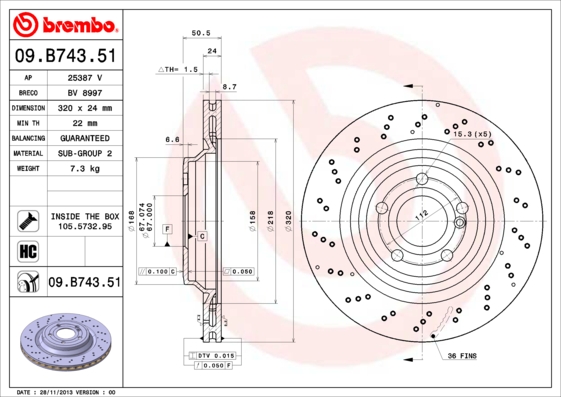 BREMBO 09.B743.51 Brzdový...