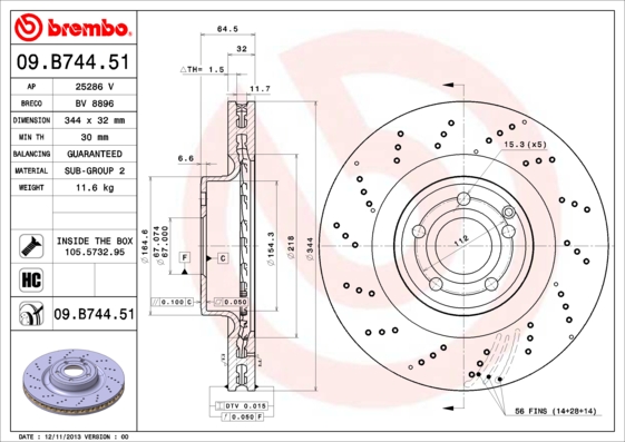 BREMBO 09.B744.51 PRIME...