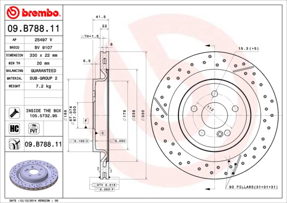 BREMBO 09.B788.11 Bremsscheibe