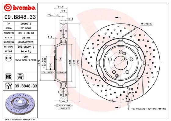 BREMBO 09.B848.33 PRIME...