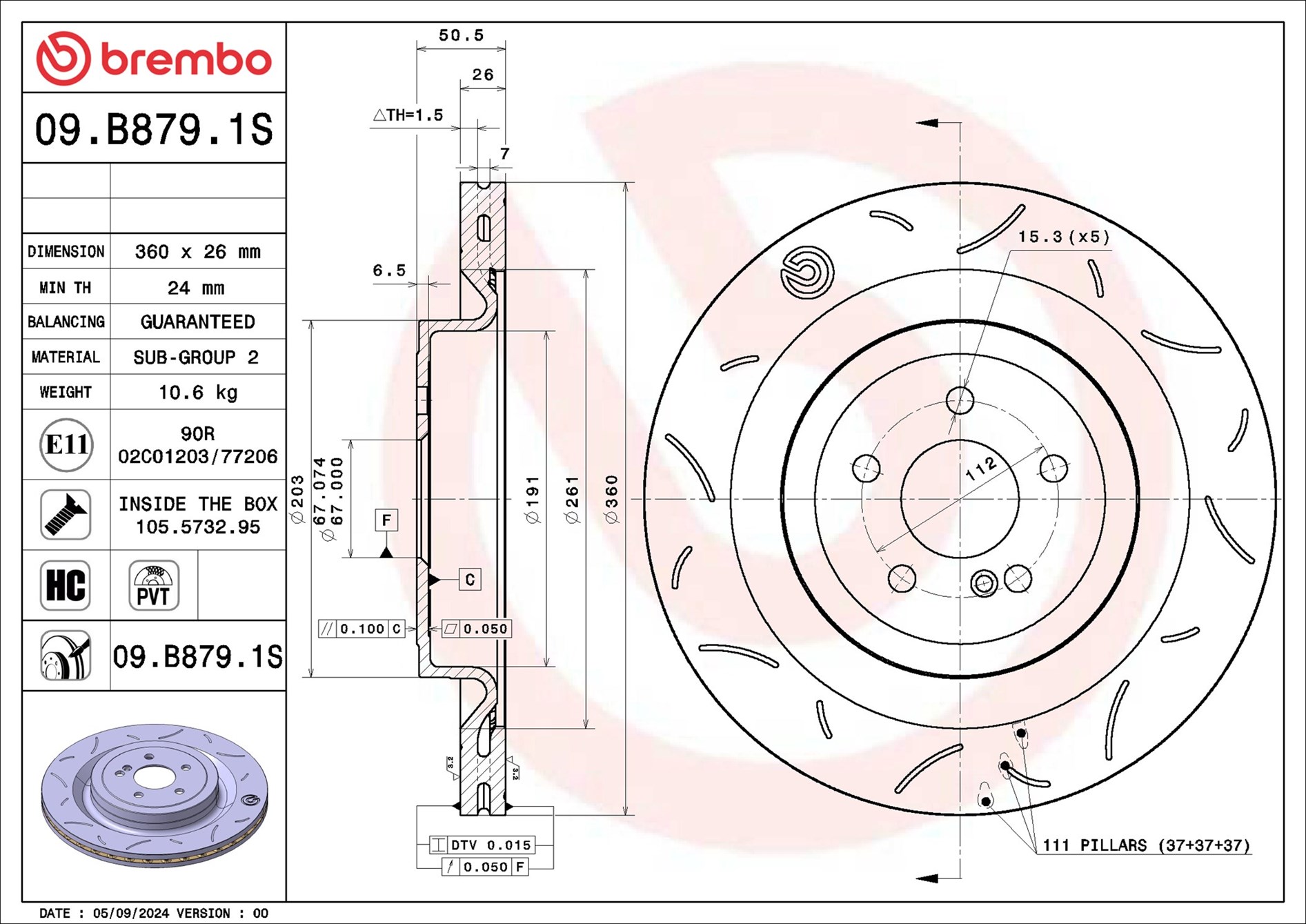 BREMBO 09.B879.1S Brake...