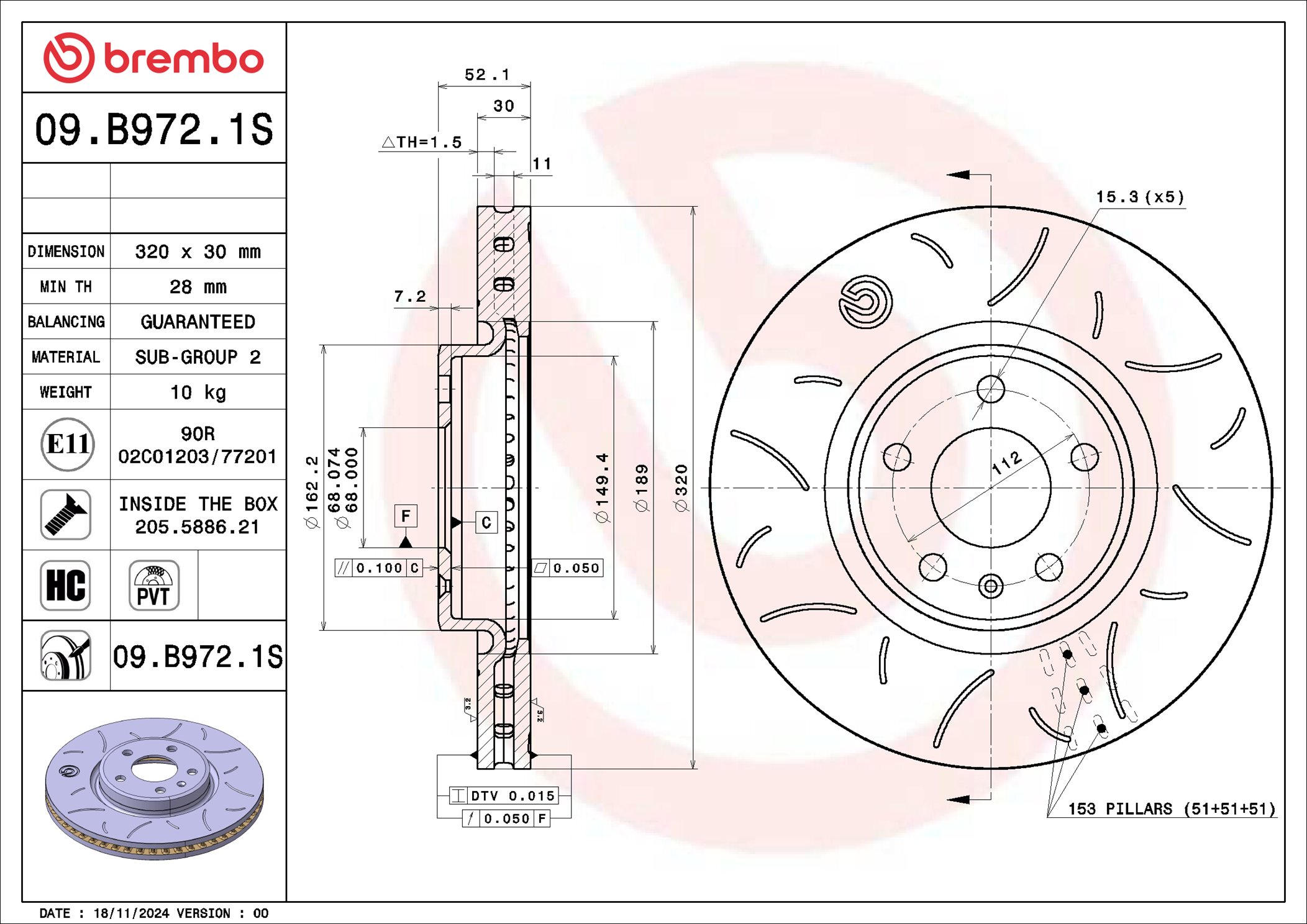 BREMBO 09.B972.1S Brake...