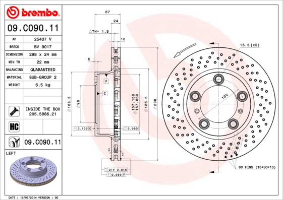 BREMBO 09.C090.11 Bremsscheibe