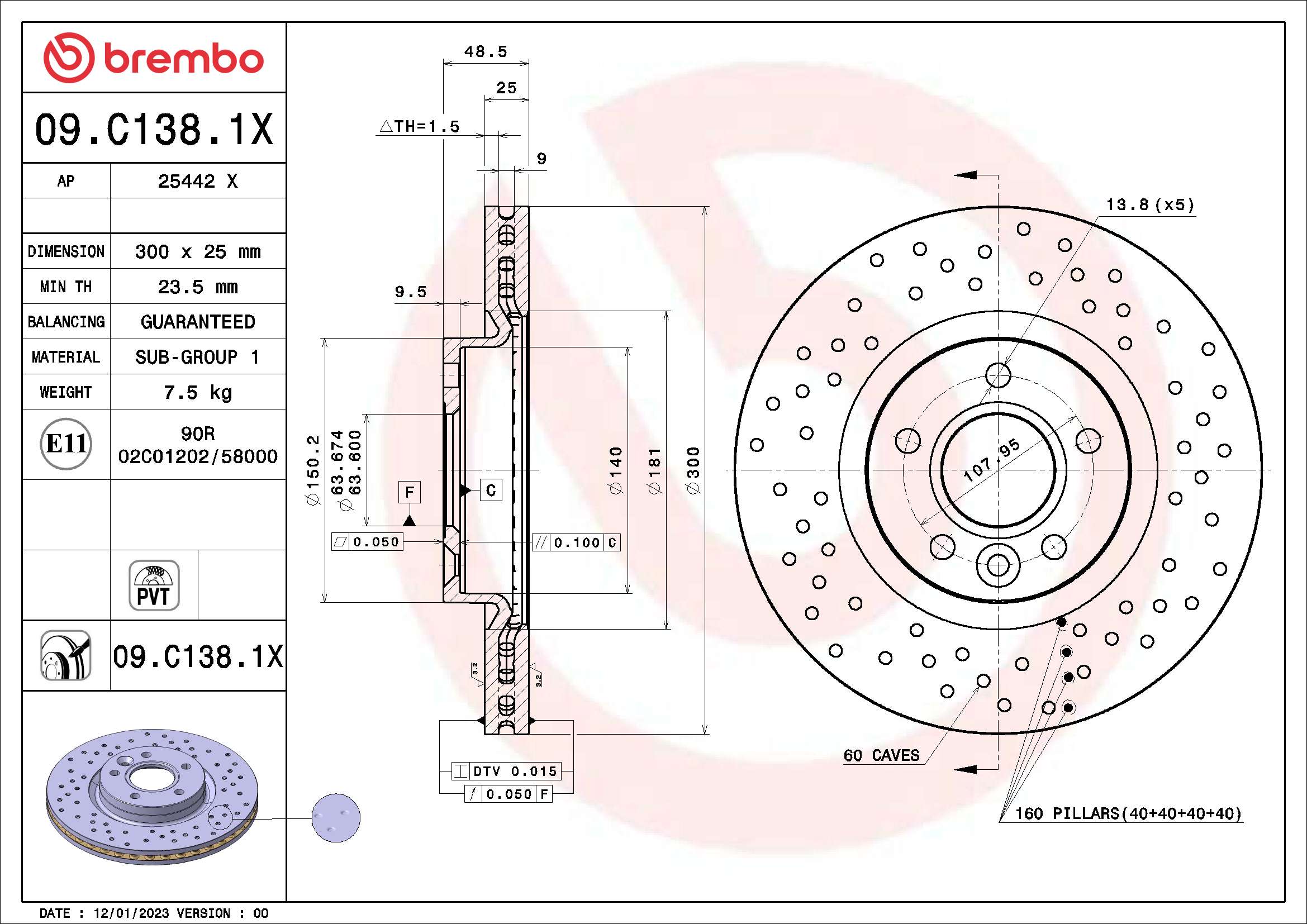 BREMBO 09.C138.1X XTRA LINE...