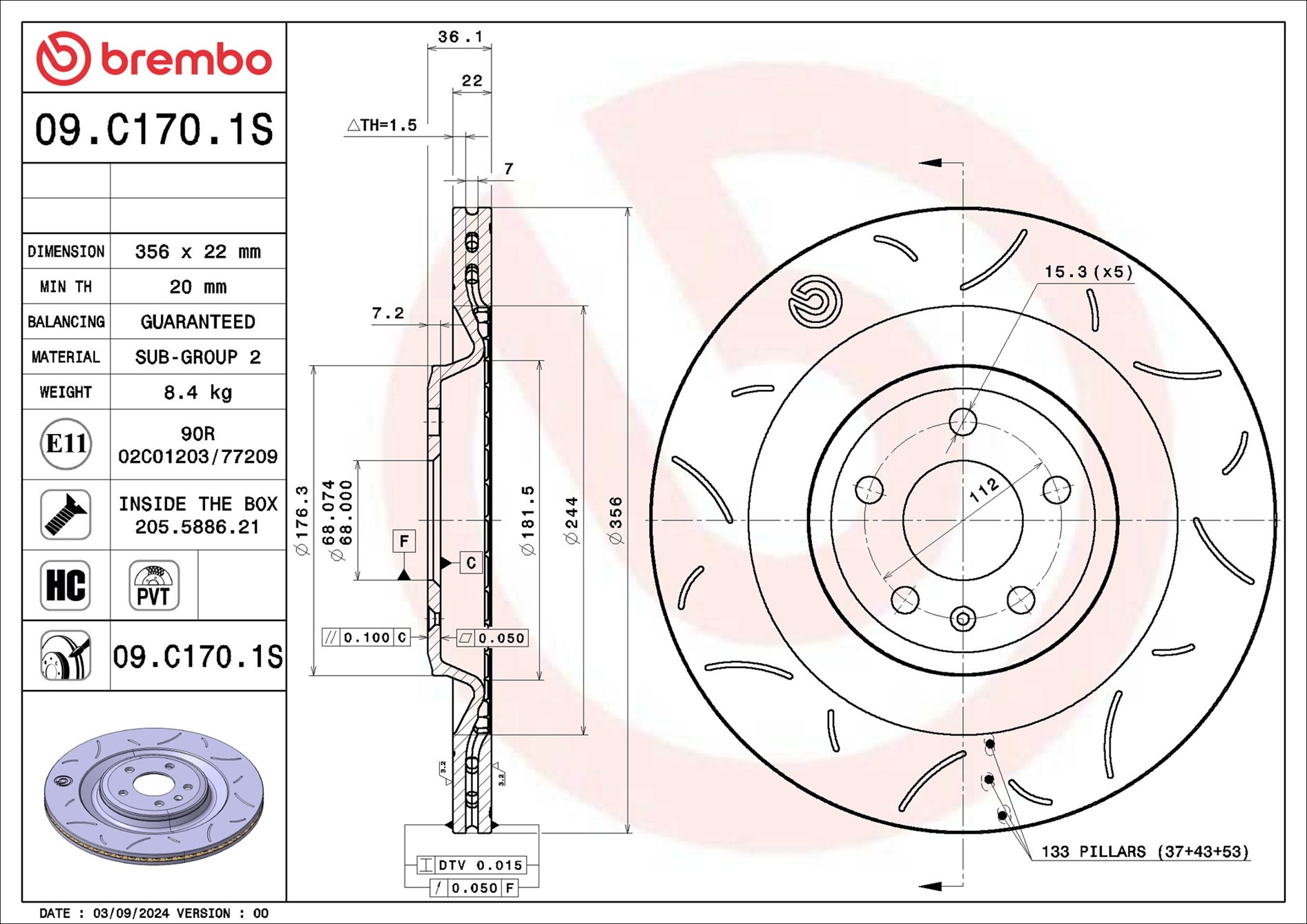 BREMBO 09.C170.1S Brake...