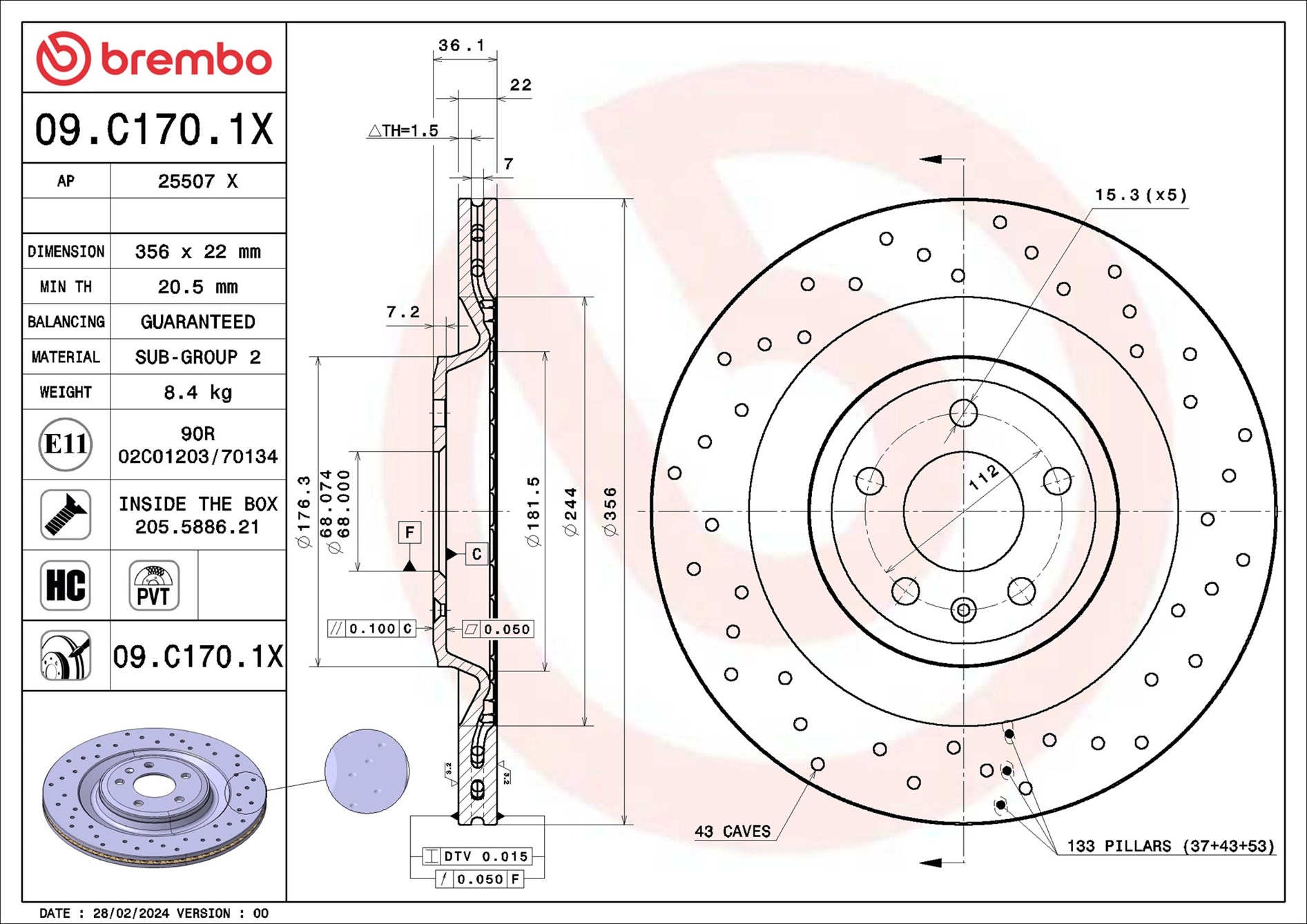 BREMBO 09.C170.1X XTRA LINE...