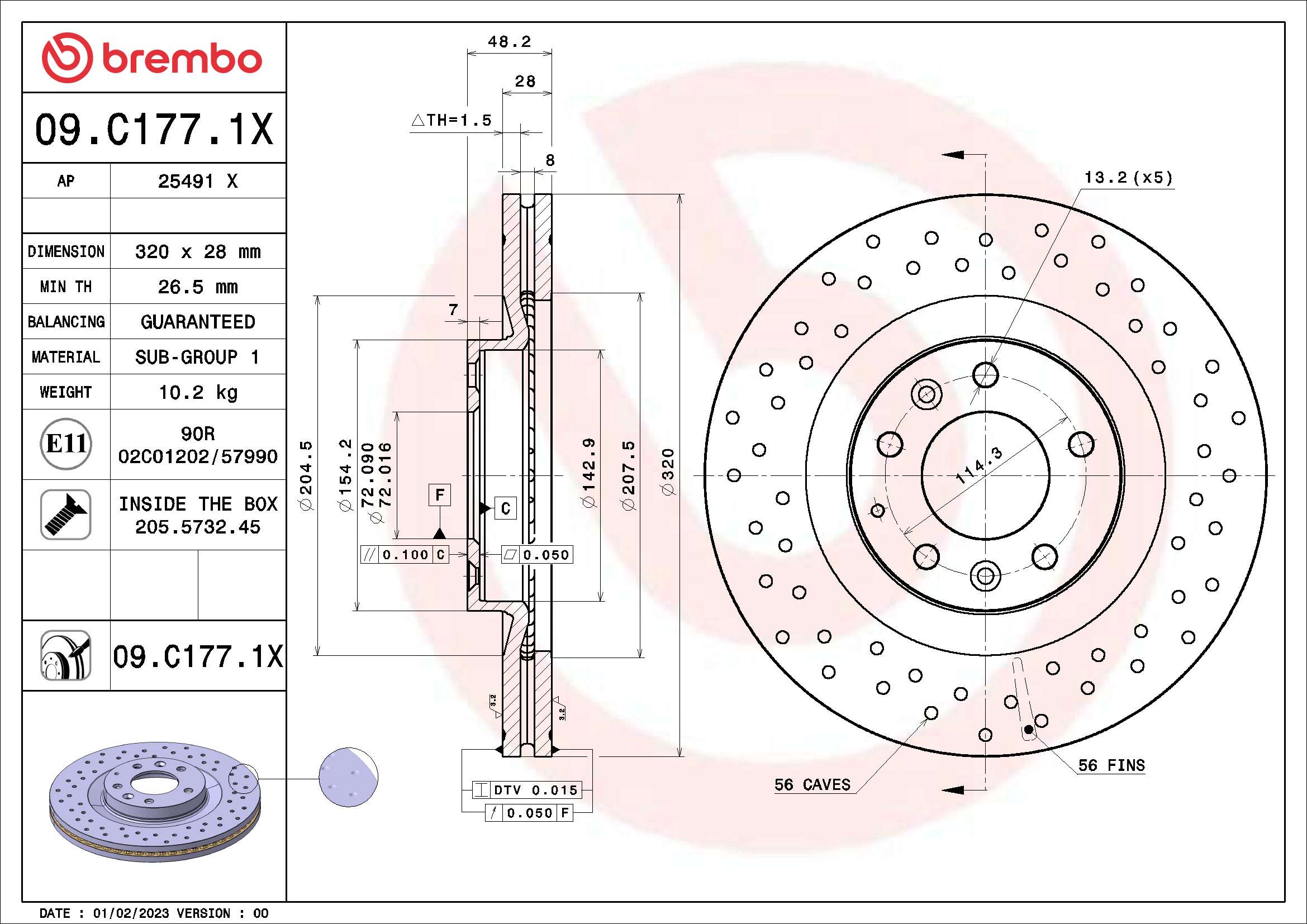 BREMBO 09.C177.1X XTRA LINE...