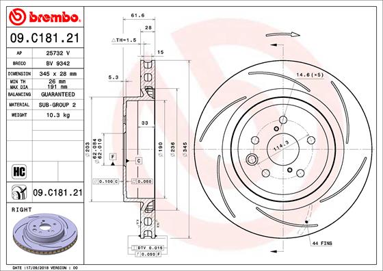 BREMBO 09.C181.21 Brzdový...