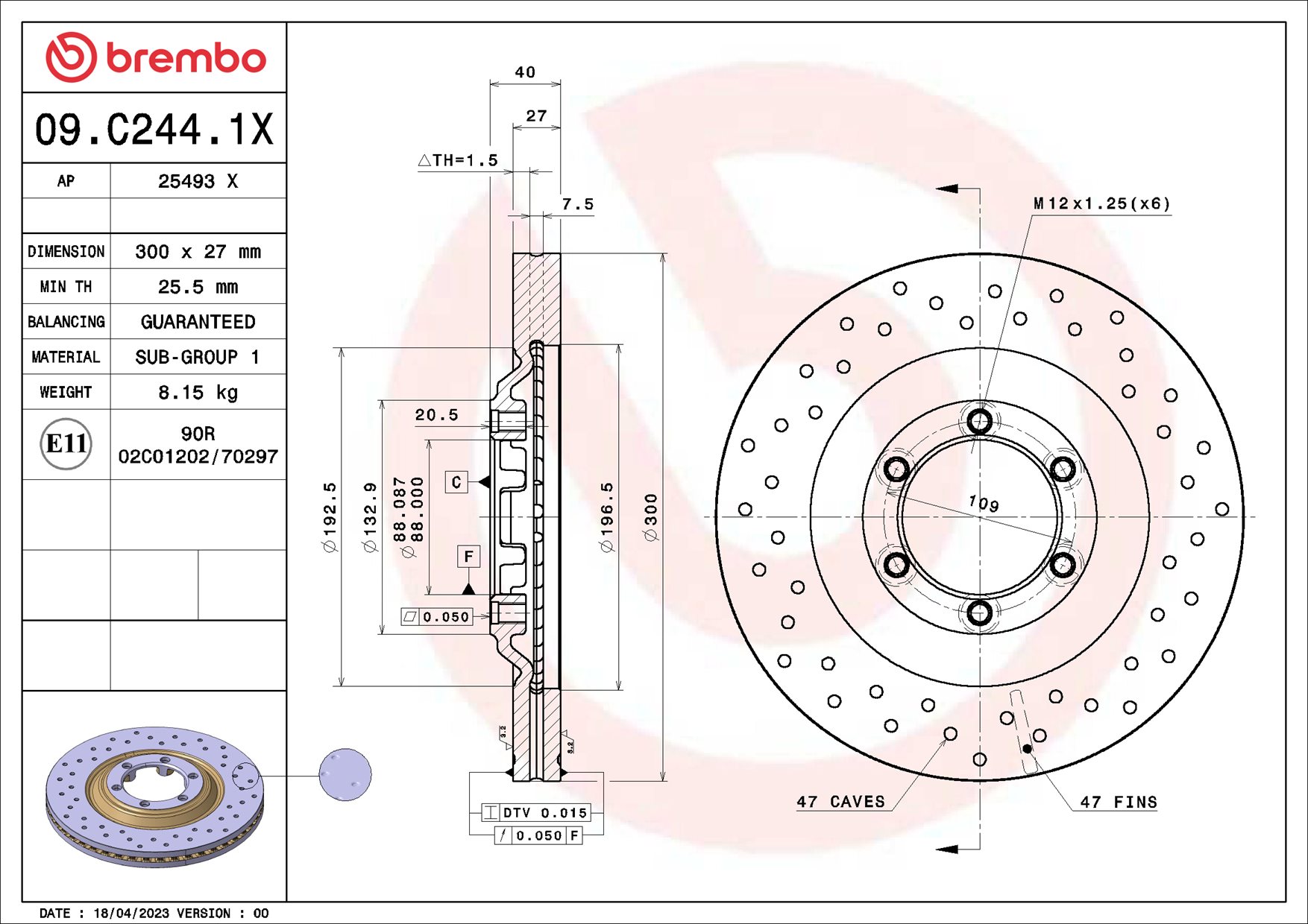 BREMBO 09.C244.1X XTRA LINE...
