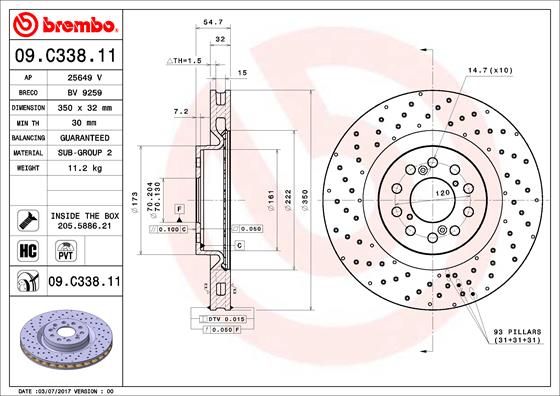 BREMBO 09.C338.11 PRIME...