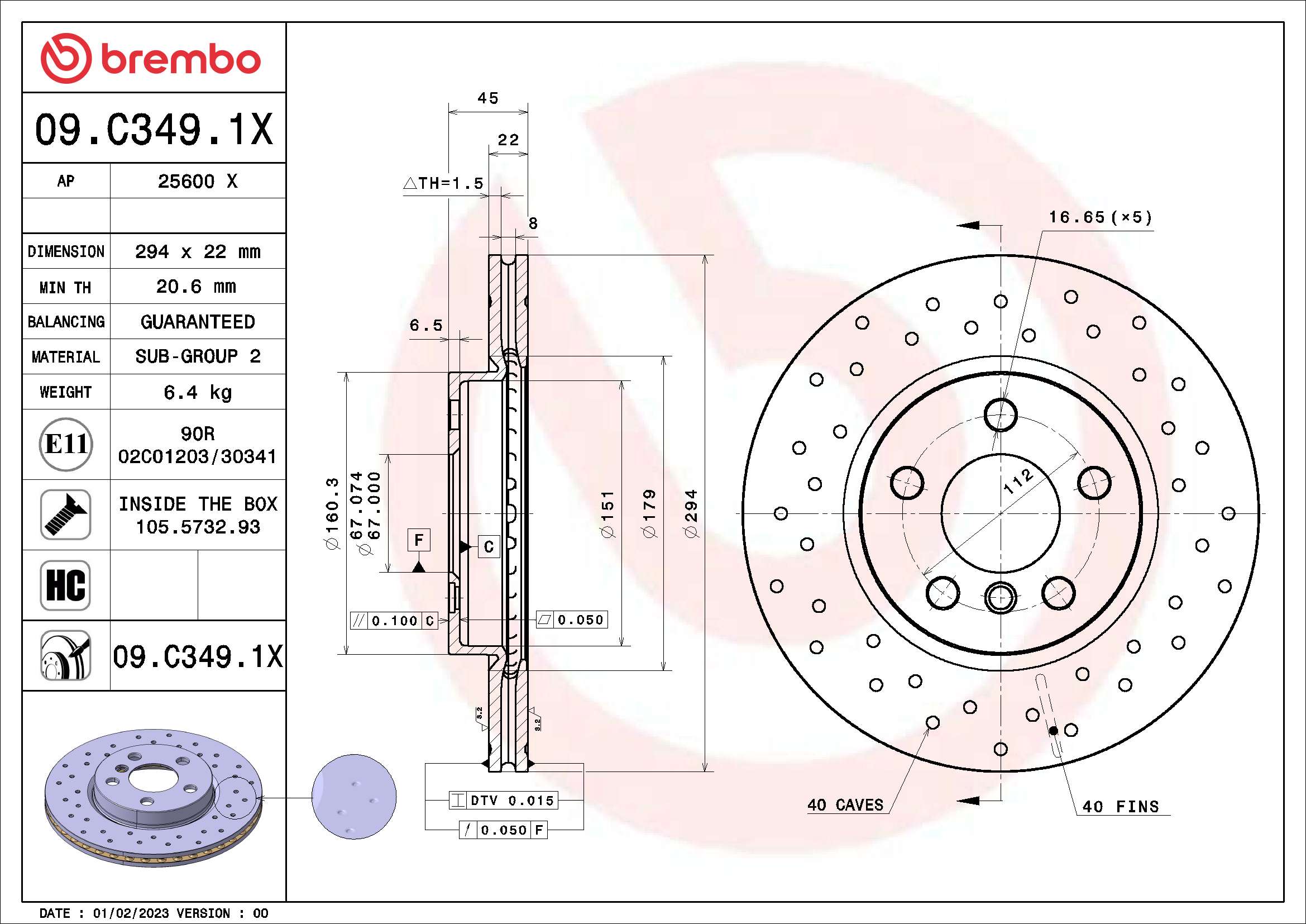 BREMBO 09.C349.1X XTRA LINE...