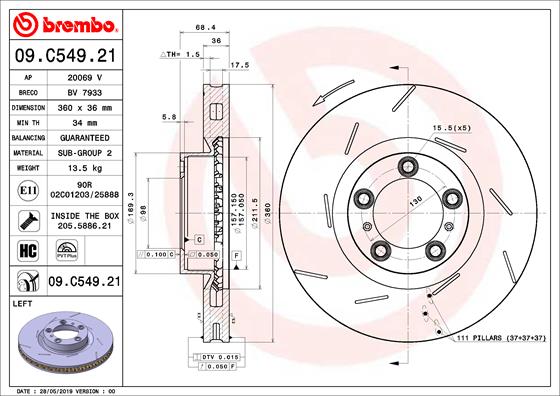 BREMBO 09.C549.21 Brzdový...