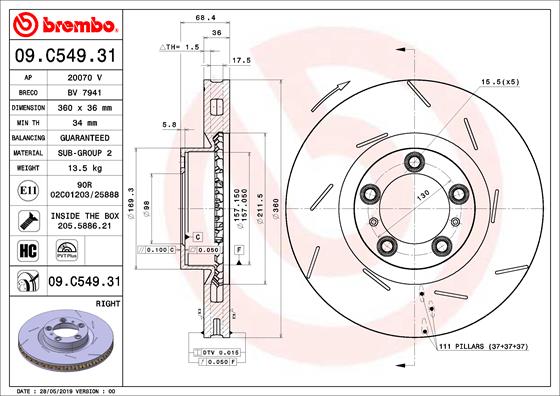 BREMBO 09.C549.31 PRIME...