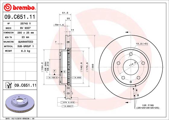 BREMBO 09.C651.11 Bremsscheibe