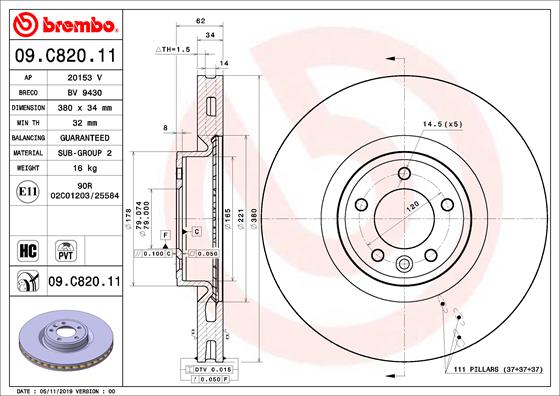 BREMBO 09.C820.11 Bremsscheibe