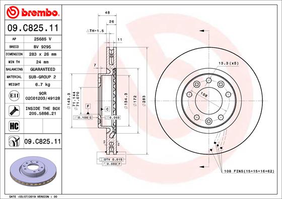 BREMBO 09.C825.11 PRIME...