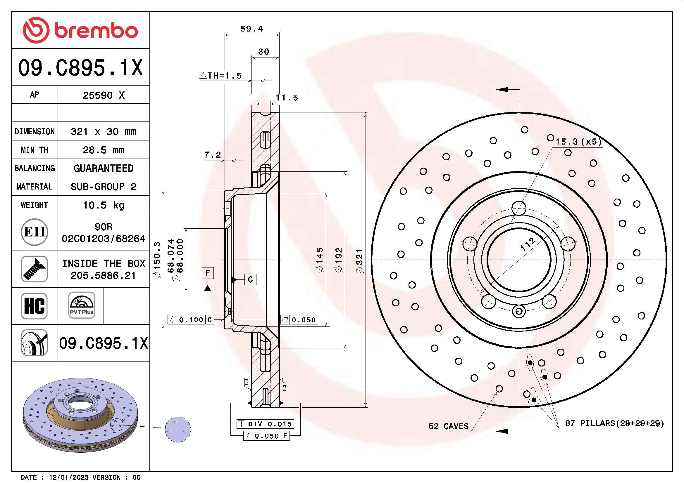 BREMBO 09.C895.1X XTRA LINE...