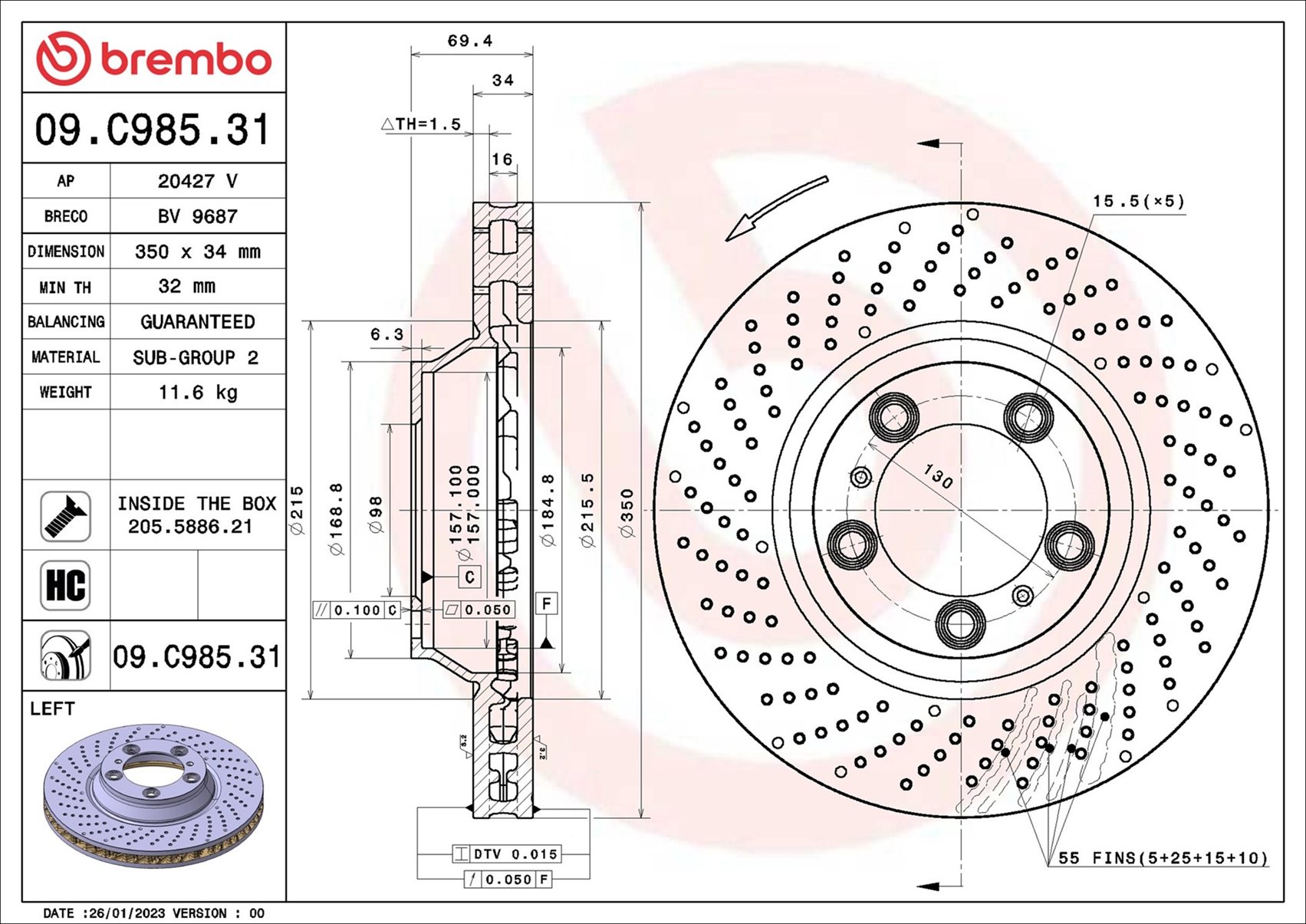 BREMBO 09.C985.31 PRIME...