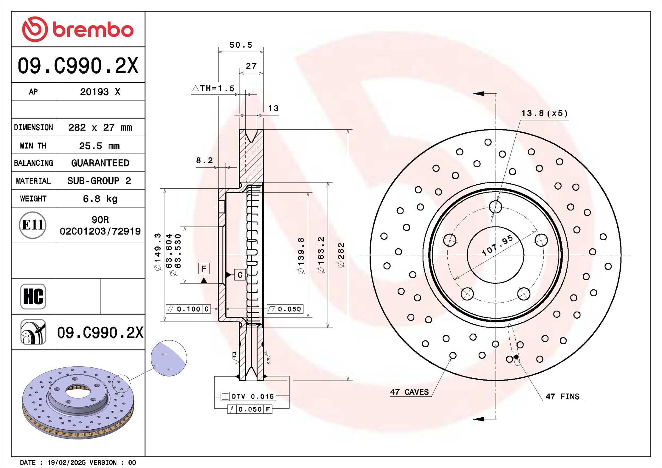 BREMBO 09.C990.2X XTRA LINE...