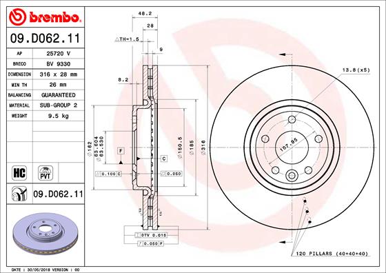 BREMBO 09.D062.11 Brzdový...