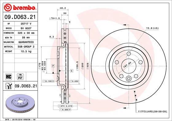 BREMBO 09.D063.21 PRIME...